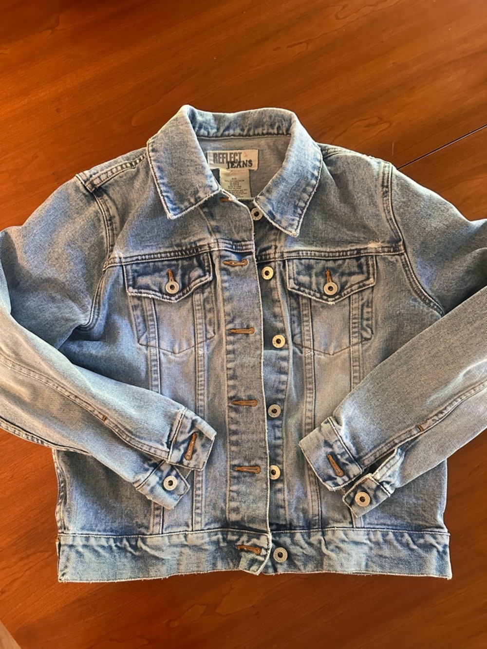 Y2K Reflect Jeans Cropped Denim Jacket Women’s M Light Wash Trucker
